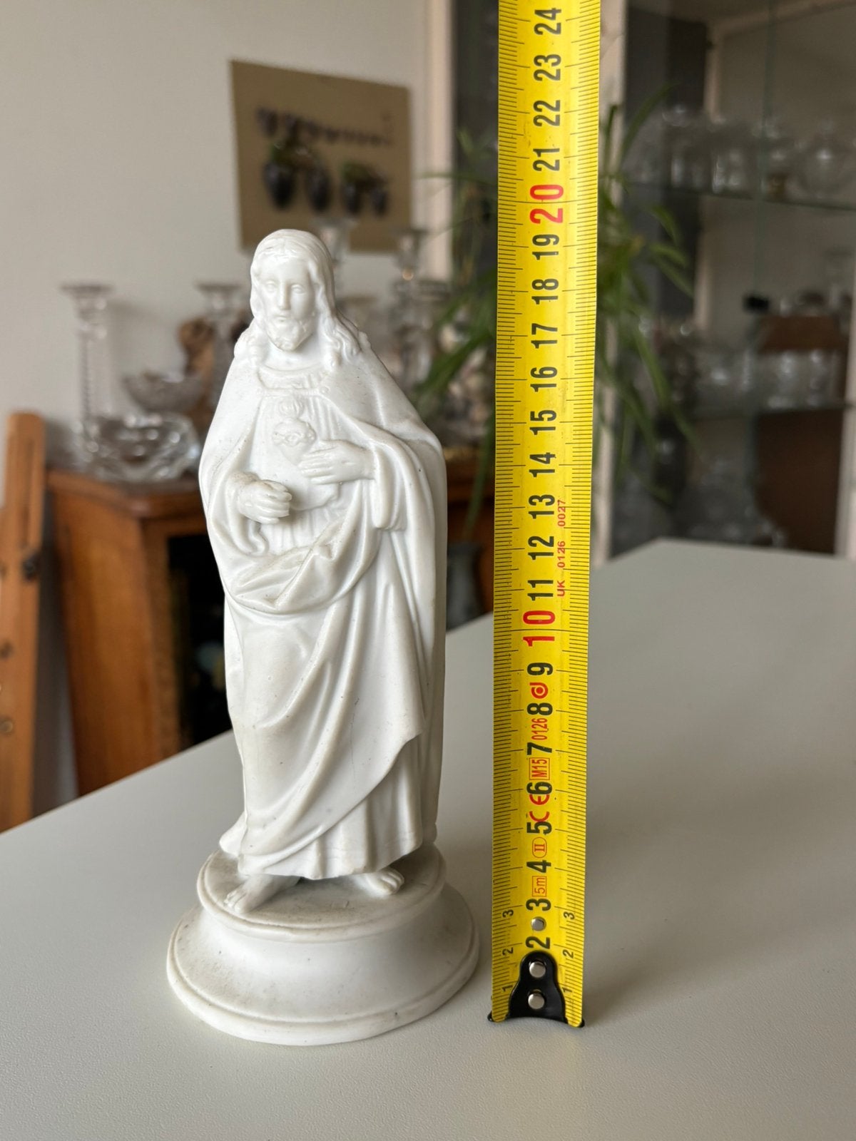 Statue de saint antique en biscuit en parfait état, Collections, Enlèvement, Comme neuf, Image, Christianisme | Catholique