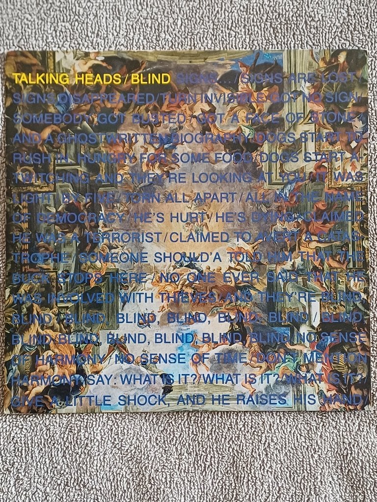 Talking Heads – Blind   1978  Synth-Pop  MINT, 7 inch, Ophalen of Verzenden, Zo goed als nieuw, Pop