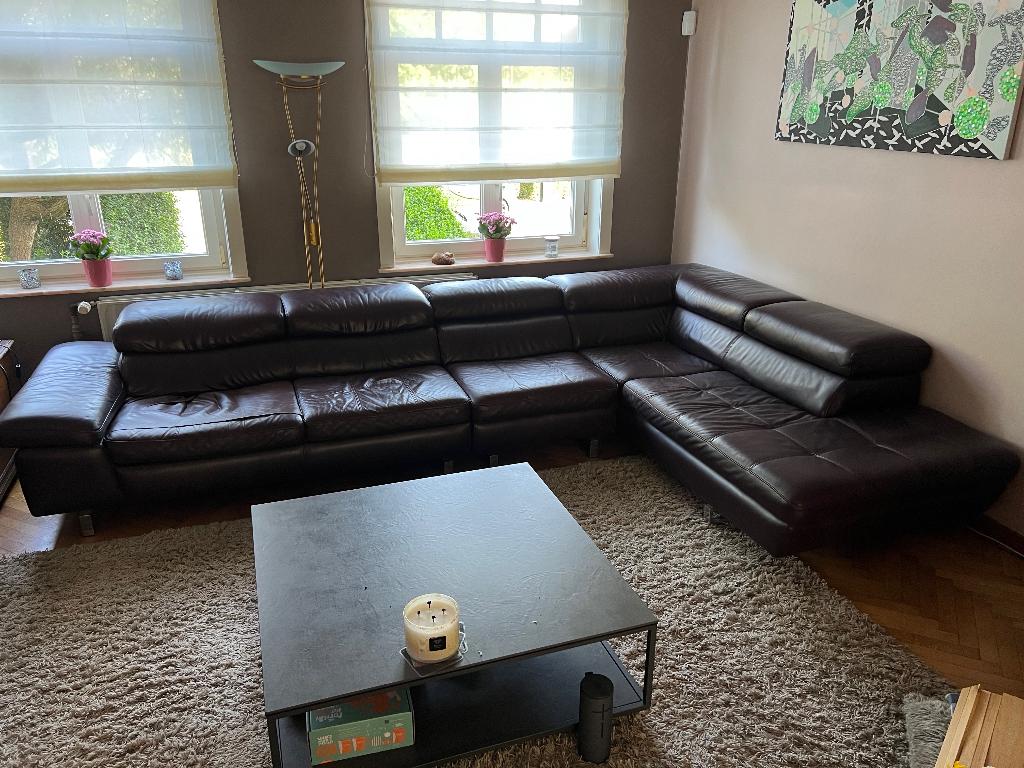 Salon cuir à donner, Maison & Meubles, Canapés | Salons, Utilisé, Banc droit, Quatre personnes ou plus, 300 cm ou plus, 100 à 125 cm