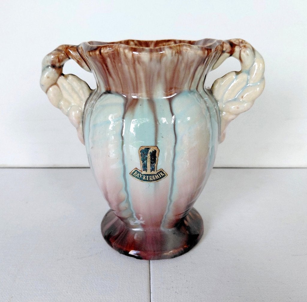 Vase, céramique Bay, glaçure goutte à goutte pastel, WGP 50s, Enlèvement ou Envoi