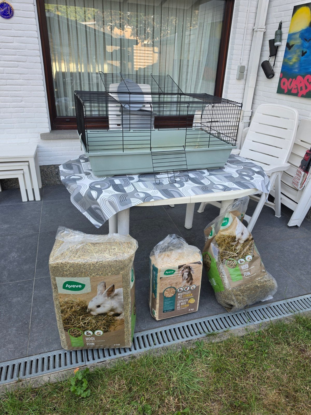Grote konijnenkooi met extras, Kooi, Cavia, Ophalen, Minder dan 60 cm