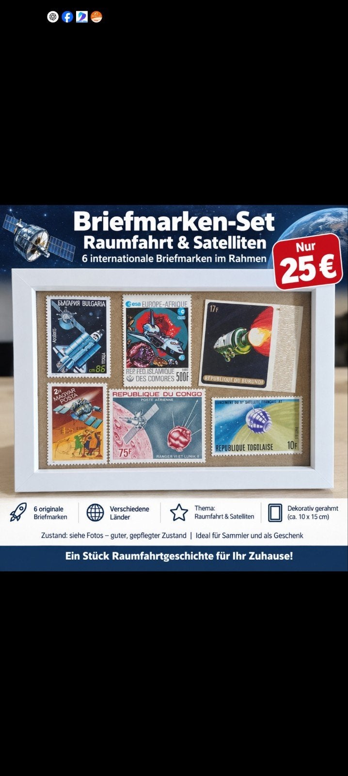 postzegel ruimtevaart inglijst, Ophalen of Verzenden