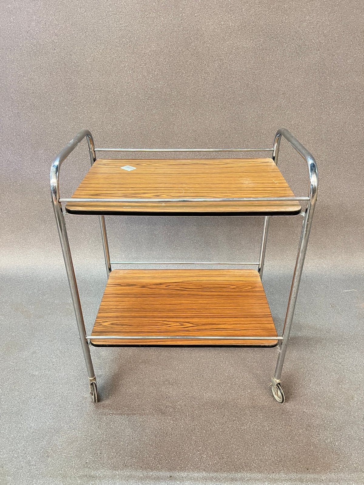 Desserte roulante vintage années 60/70 – Chrome & bois, Enlèvement, Utilisé