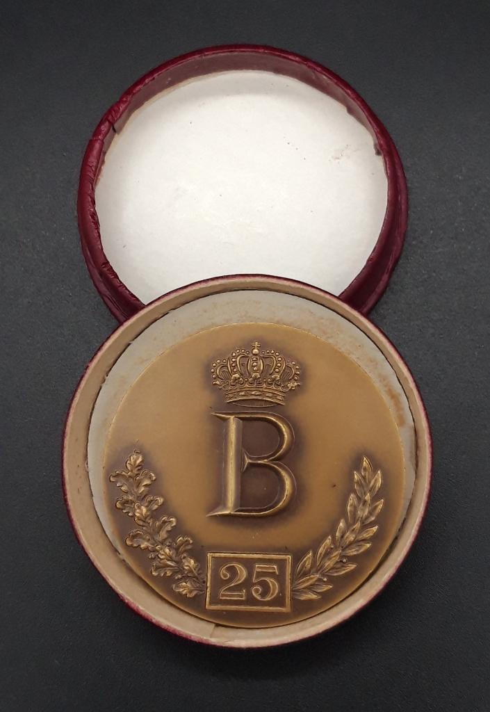 Medaille 25 jaar Koning Boudewijn, Ophalen of Verzenden, Brons
