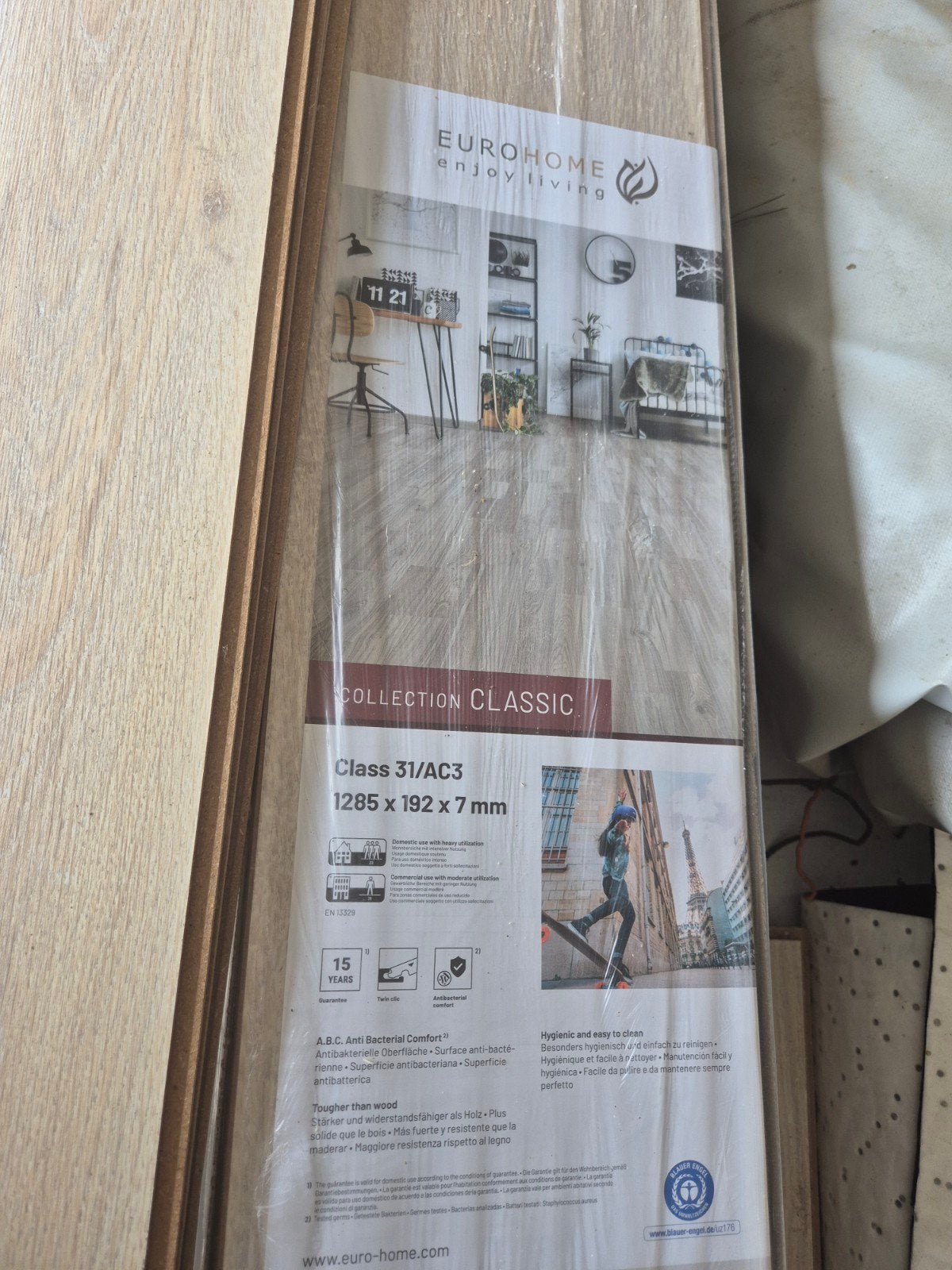klik laminaat 4 pakken nieuw, Enlèvement, Neuf, 5 à 10 m², Aggloméré