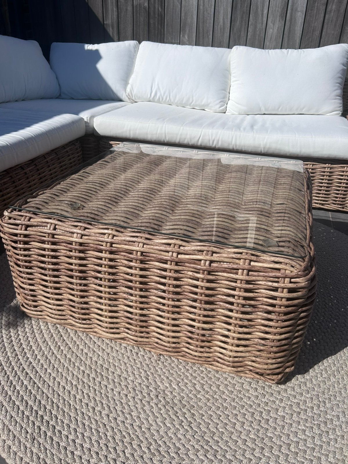 Salontafel tuin, Tuin en Terras, Tuintafels, Ophalen, Zo goed als nieuw, Vierkant, Wicker