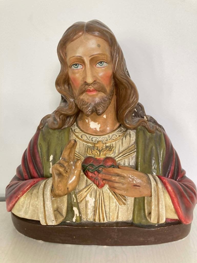 Borstbeeld / buste Heilig Hart van Jezus (37 cm), Ophalen