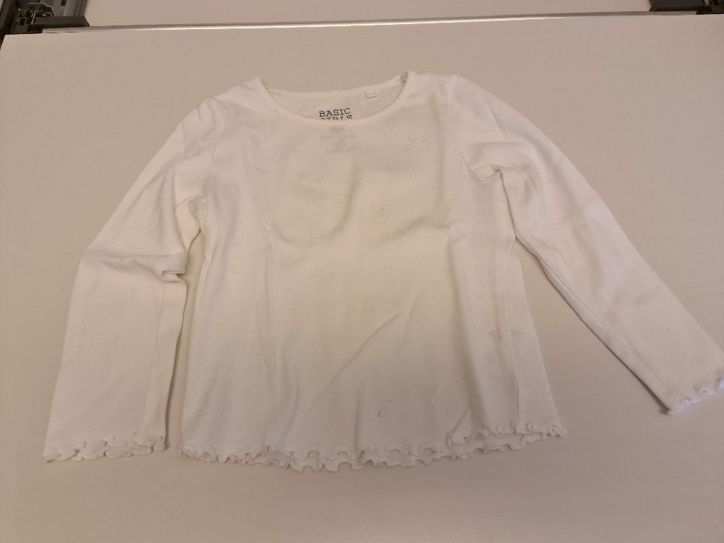 wit t-shirt, longsleeve Mt 92, Kinderen en Baby's, Ophalen, Zo goed als nieuw