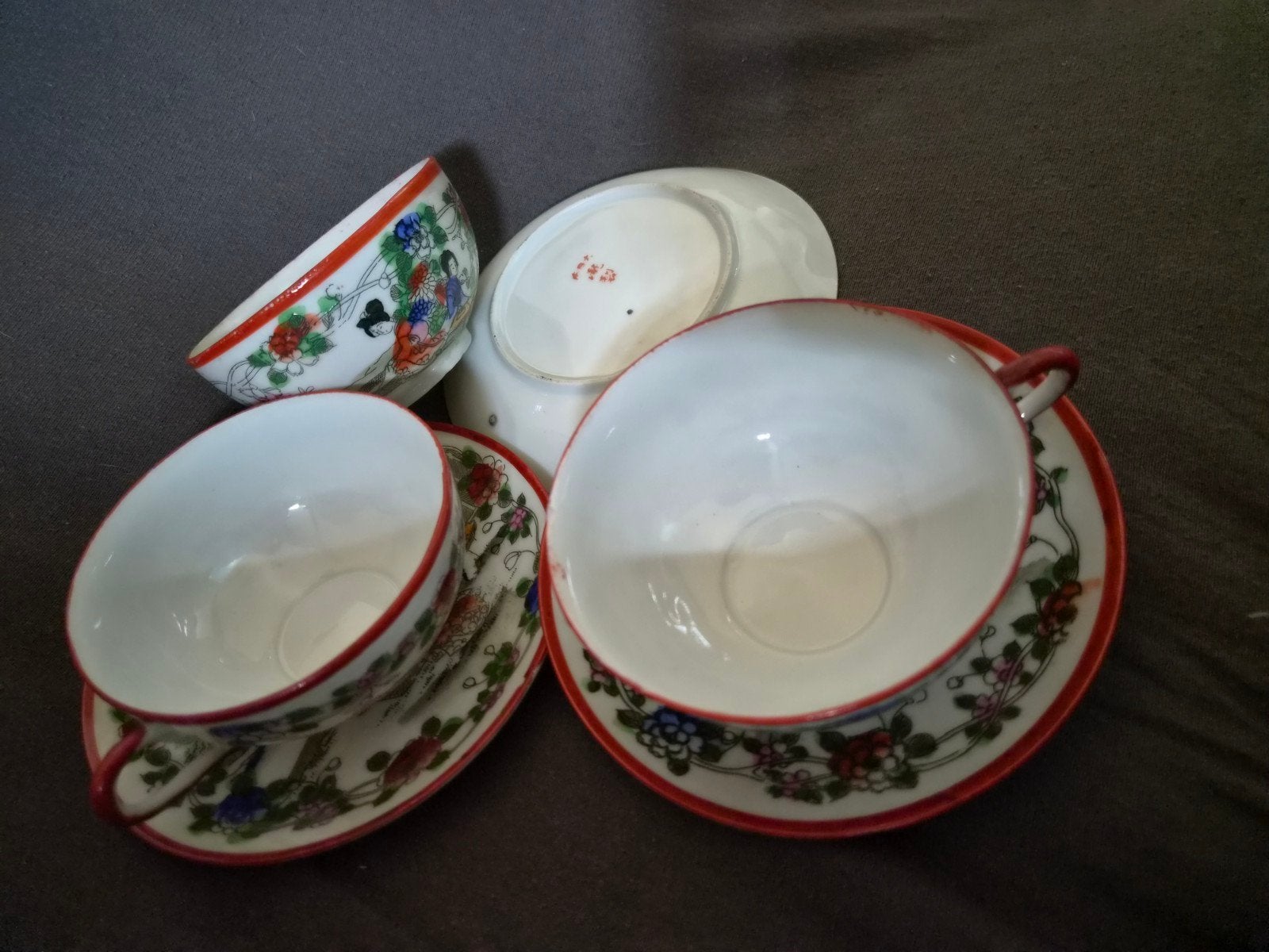 Vintage Japans 'Geisha Girl' Eierschaal Porselein Theeset, Enlèvement ou Envoi