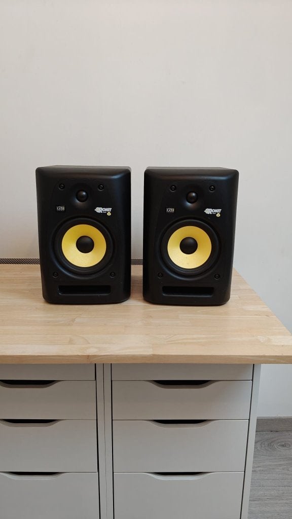KRK Rokit RP6 GP2 active speakers (2 stuks), Ophalen, Gebruikt, 120 tot 150 watt, Speakerset