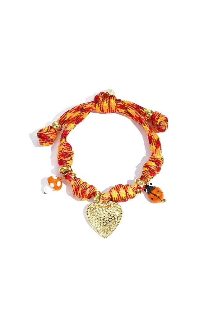 Armbanden met touwbedeltjes in de vorm van een hartje, Enlèvement ou Envoi, Neuf, Acier