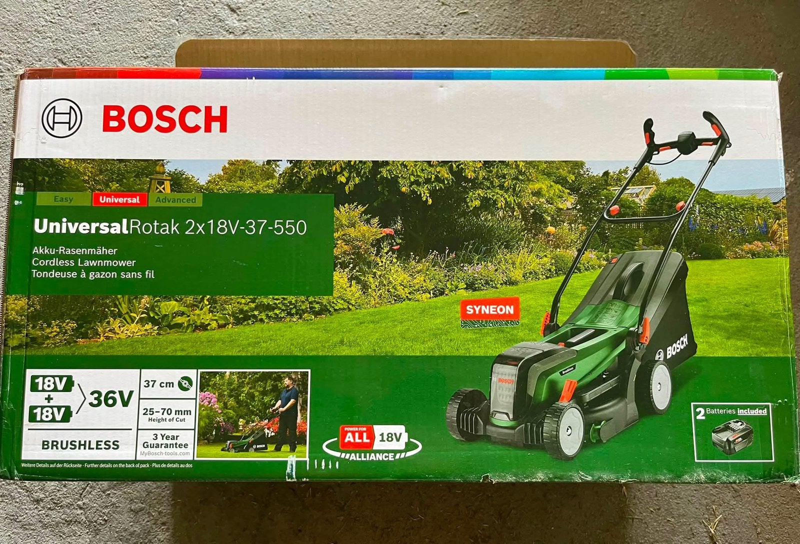 Tondeuse Bosch sur batterie convient pour un jardin de 350m2, Ophalen, Zo goed als nieuw