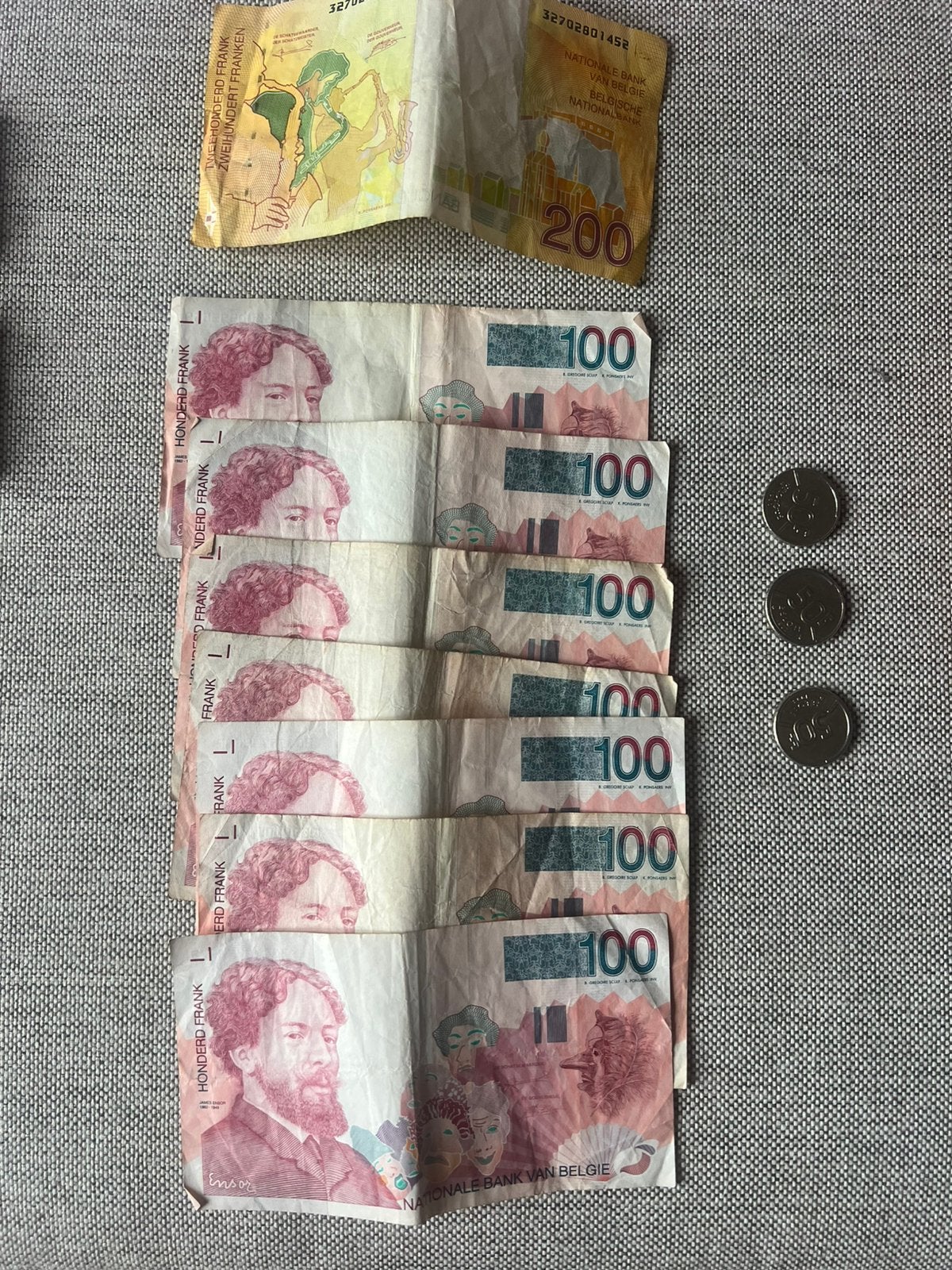 Billet belges est pieces francaise, Enlèvement