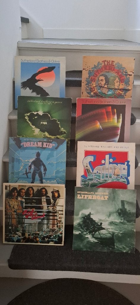 8 x Sutherland Brothers (& Quiver) LP ISLAND Pink Rim, Pochette gatefold, Pop rock, Enlèvement ou Envoi, Utilisé