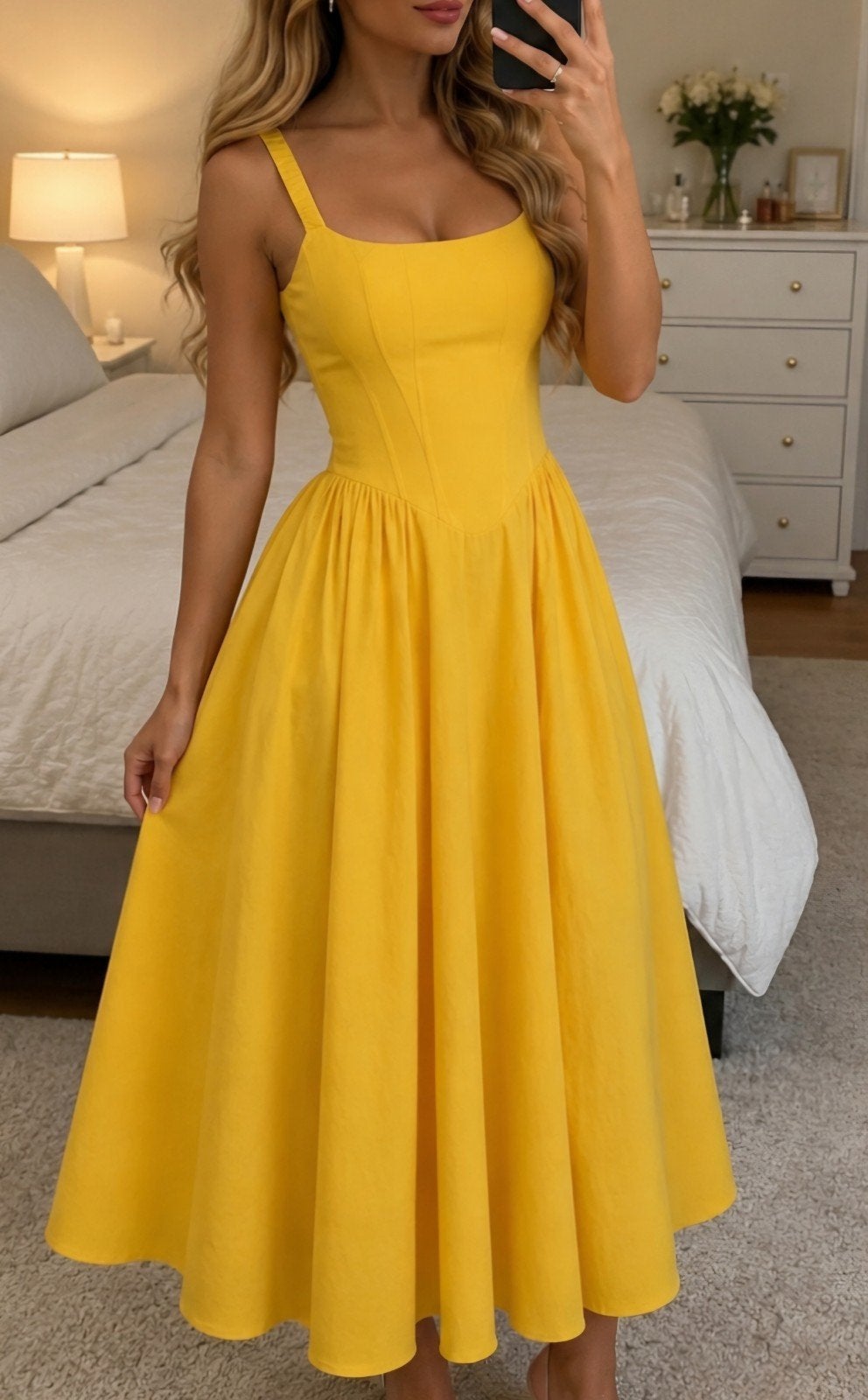 Gele maxi jurk A-lijn | Nieuw | Maat M (EU 38), Kleding | Dames, Gelegenheidskleding, Maat 38/40 (M), Overige typen, Verzenden