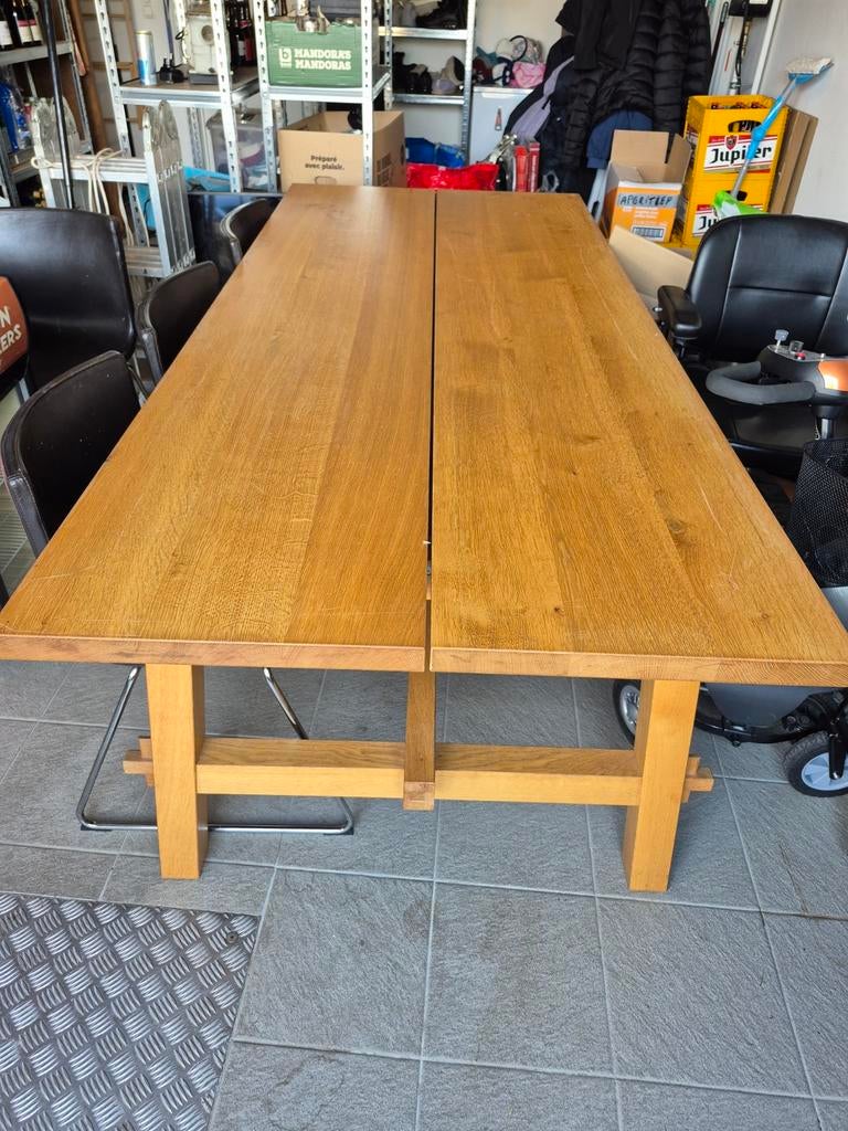 Tafel met 6 stoelen. 2.35m Lang en 1.00 breed, Huis en Inrichting, Tafels | Eettafels, Ophalen