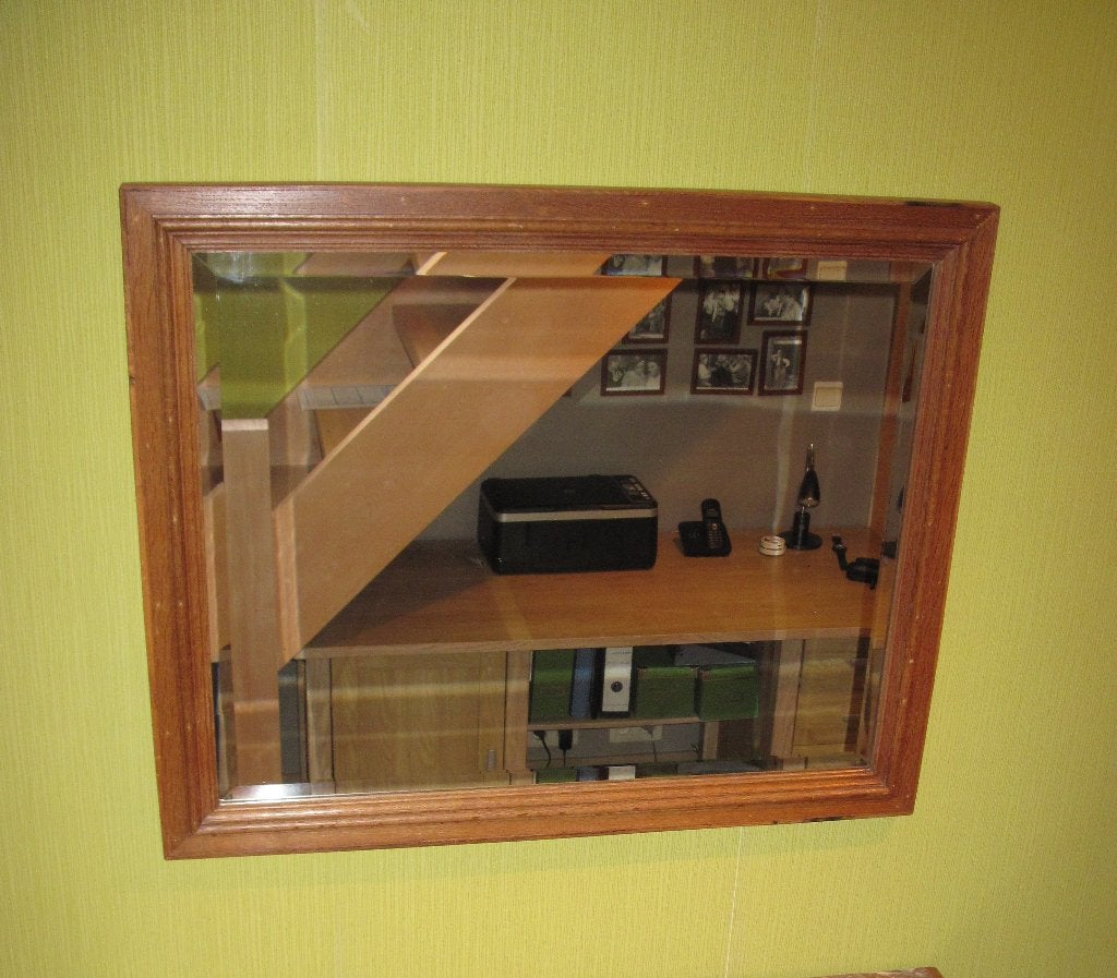 Miroir encadrement chêne, Enlèvement, Rectangulaire, 50 à 100 cm, Moins de 100 cm