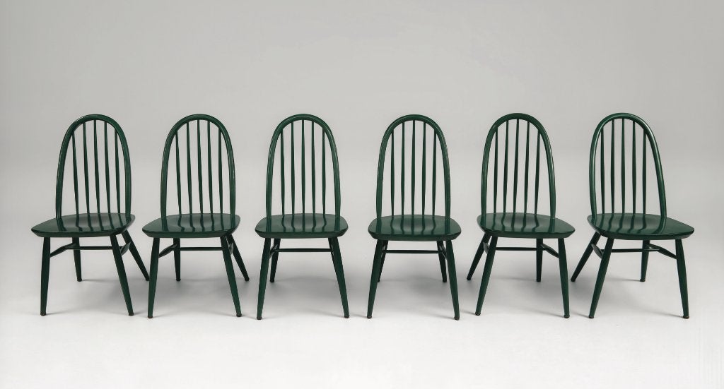 Set van 6 vintage Fanett-stijl stoelen – jaren ’60/’70, Ophalen, Gebruikt, Hout