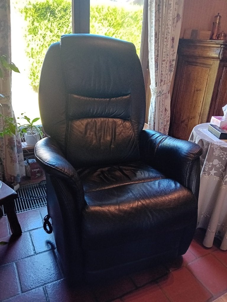 Fauteuil électrique en cuir, Maison & Meubles, Fauteuils, Moins de 75 cm, Enlèvement, Utilisé, 50 à 75 cm