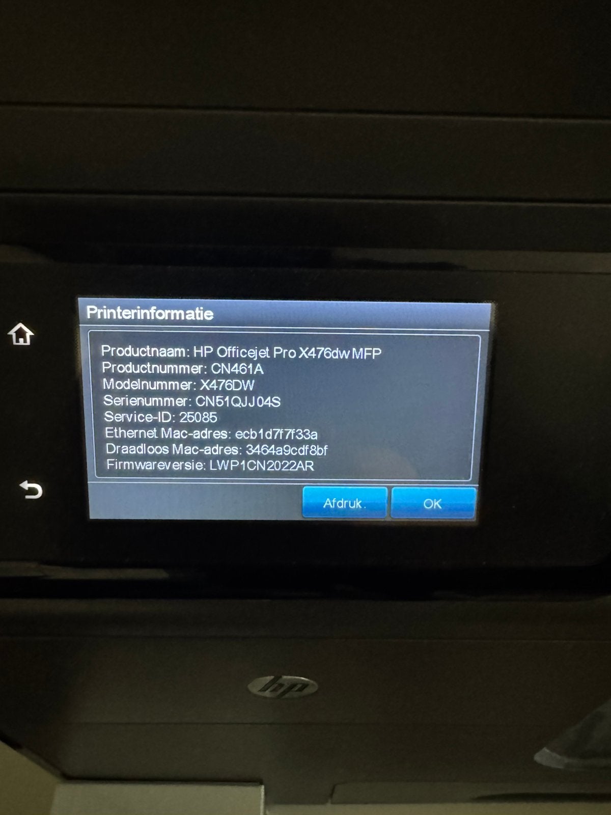 Printer HP officejet pro, Computers en Software, Printers, Ophalen, Gebruikt, Printer, Inkjetprinter