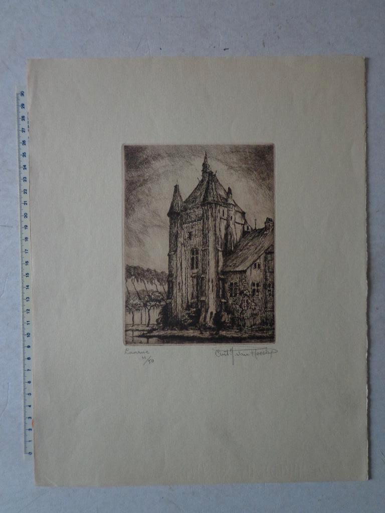 ets van Antoon Jules Van Hoecke "Laarne", Antiquités & Art, Art | Eaux-fortes & Gravures, Enlèvement ou Envoi, Eau-forte, Numéroté