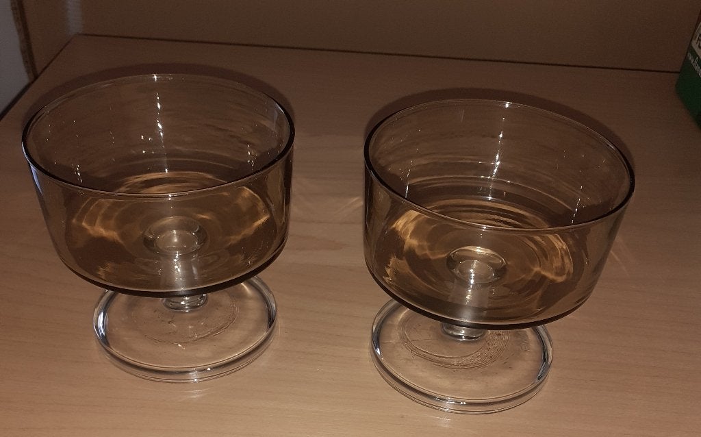 Verres - coupes teintées brun (lot de 2) FINA, Enlèvement