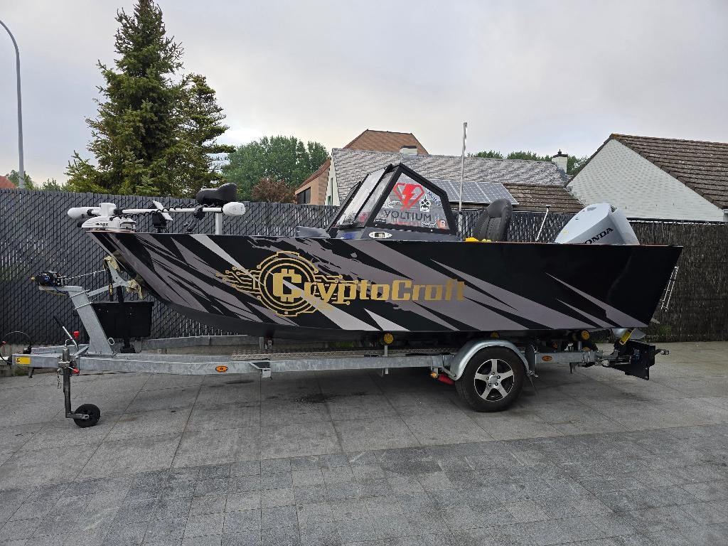 Boot Cryptocraft, Watersport en Boten, Hengelsport | Roofvissen, Ophalen, Zo goed als nieuw, Complete set