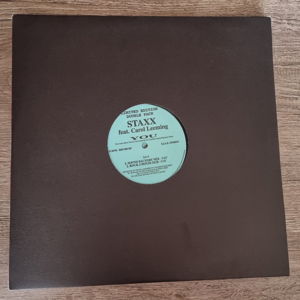 2x12" Staxx Feat. Carol Leeming – You, Enlèvement ou Envoi, Comme neuf, 12 pouces, Dance et House