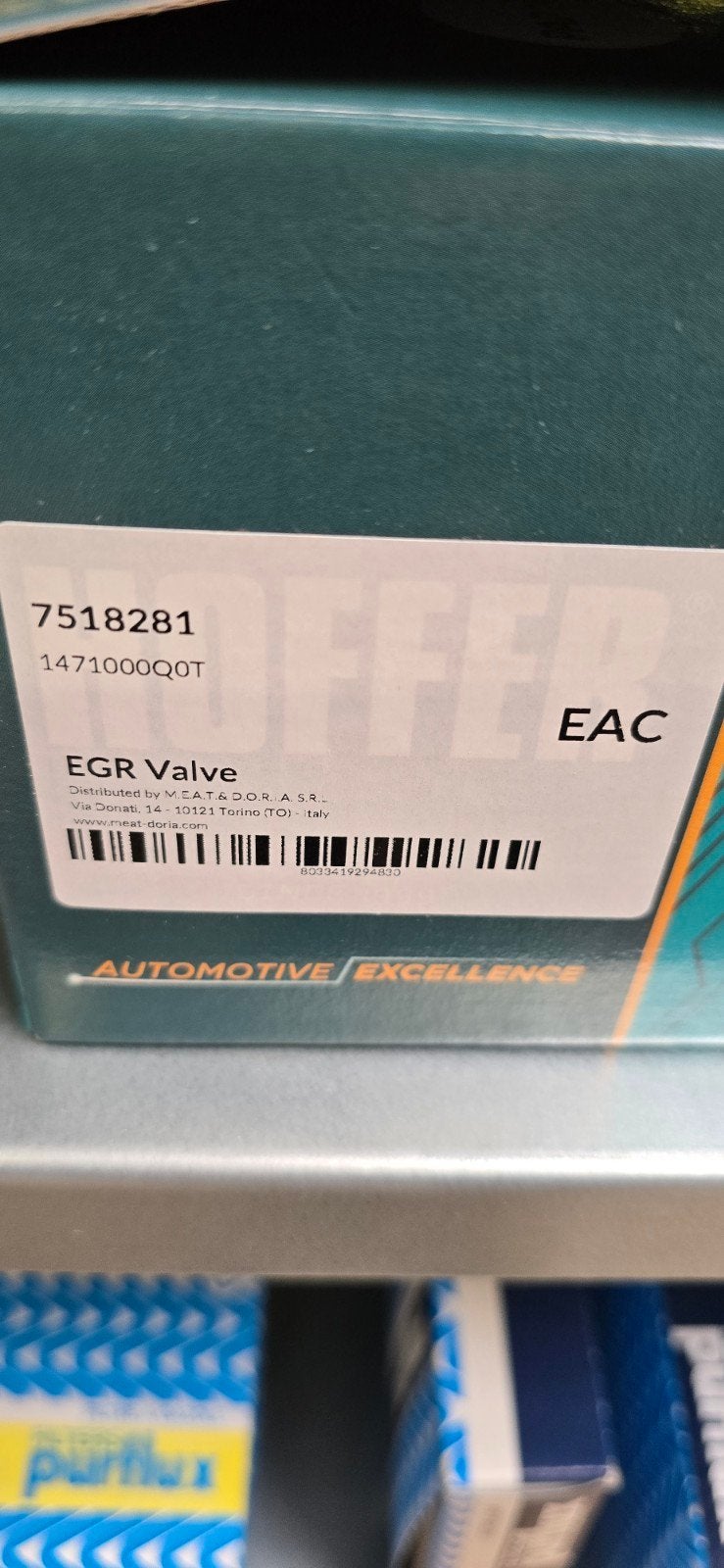 Vanne EGR HOFFER 7518281 neuve – Réf. 1471000Q0T, Envoi, Fiat