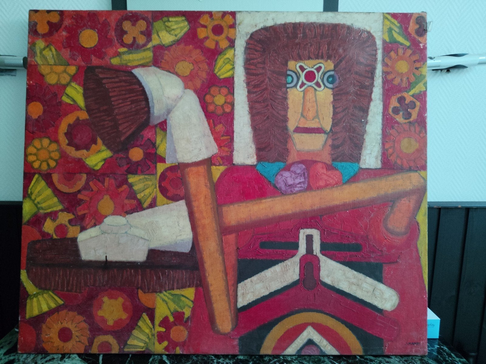 Juan marti schilderij  hoogte 80 cm breedte 100 cm, Antiek en Kunst, Ophalen