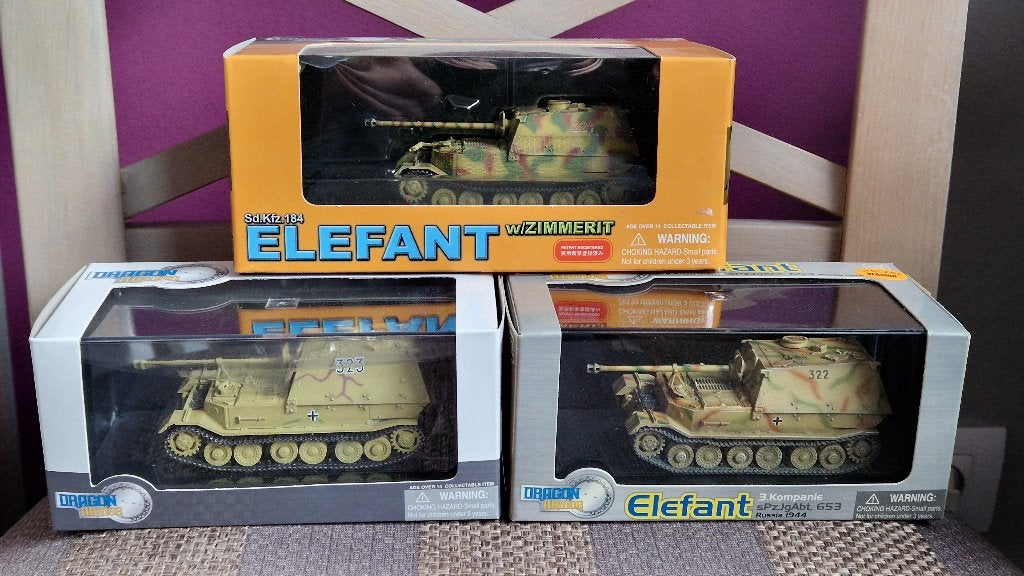 chars Dragon Armor Elefant 1:72 scale tank char lot panzer, Collections, Enlèvement ou Envoi, Armée de terre, Miniature ou Figurine