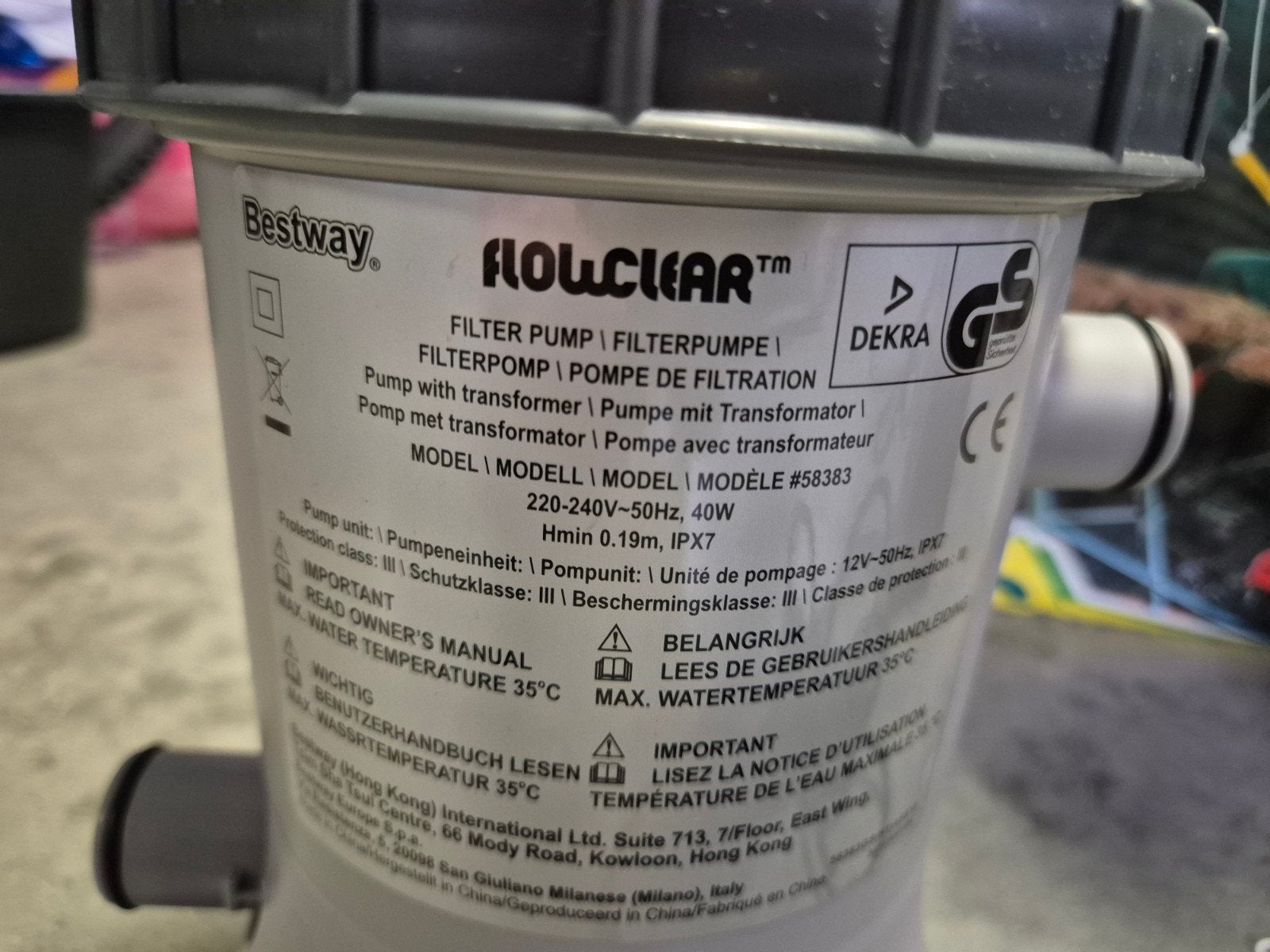 Nieuwe bestway flowclear filterpomp, Ophalen