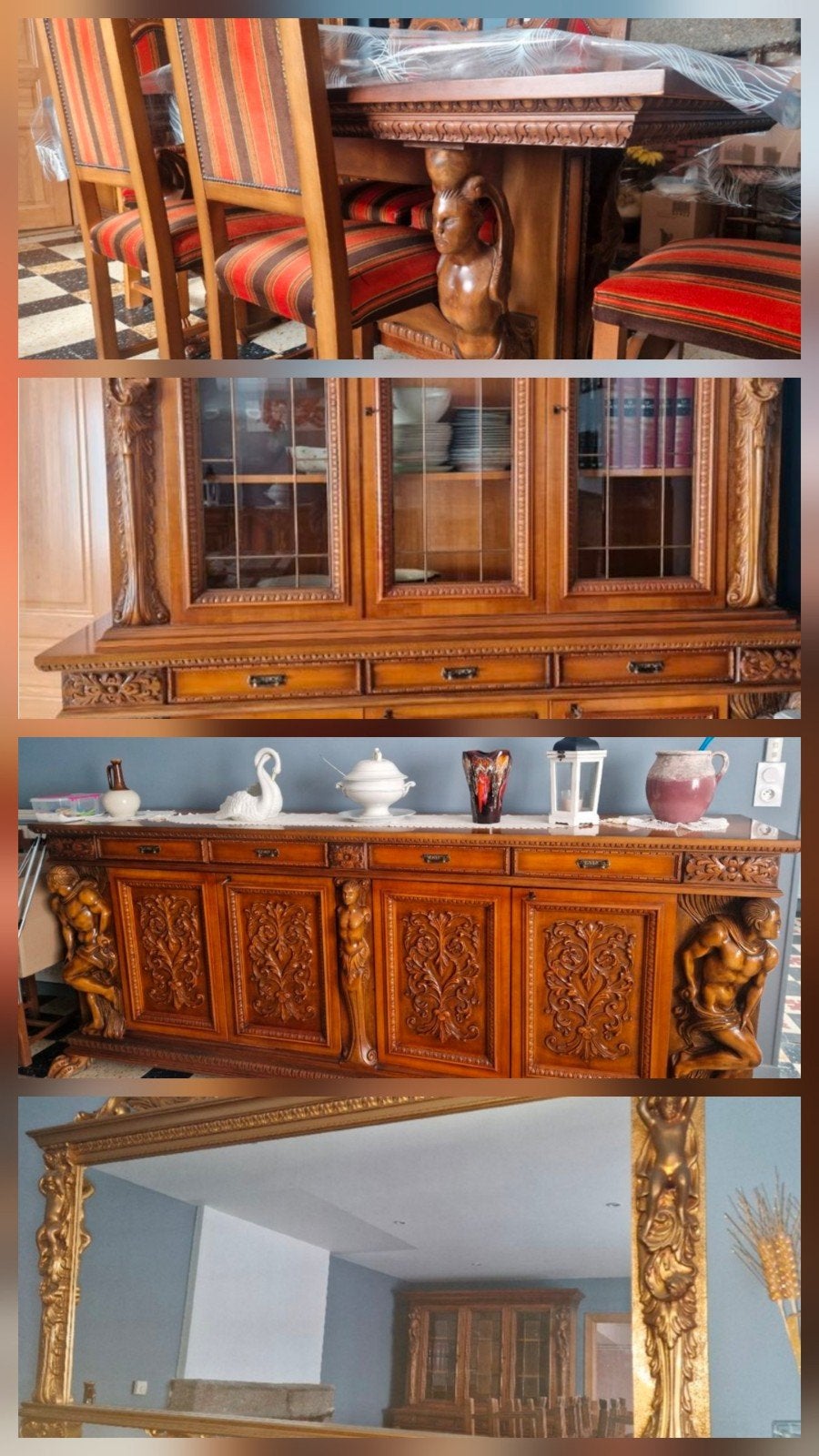 Belle salle à manger italienne de style néo-Renaissance, Maison & Meubles, Enlèvement ou Envoi