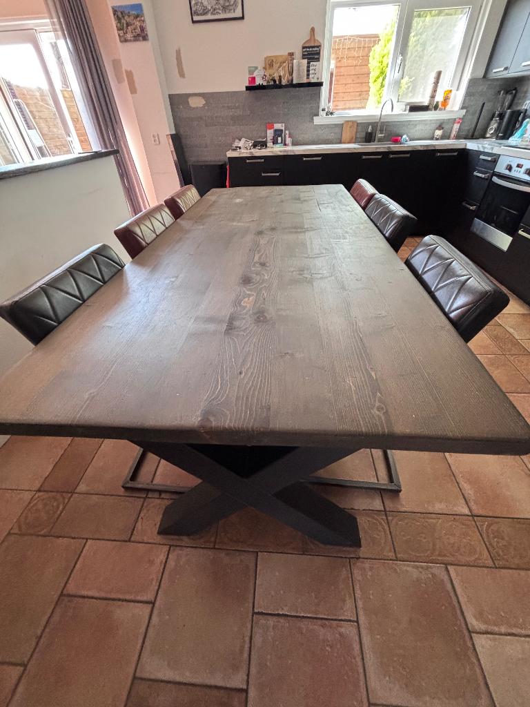 Table à manger avec 6 chaises, Chêne, Enlèvement, Utilisé, 50 à 100 cm