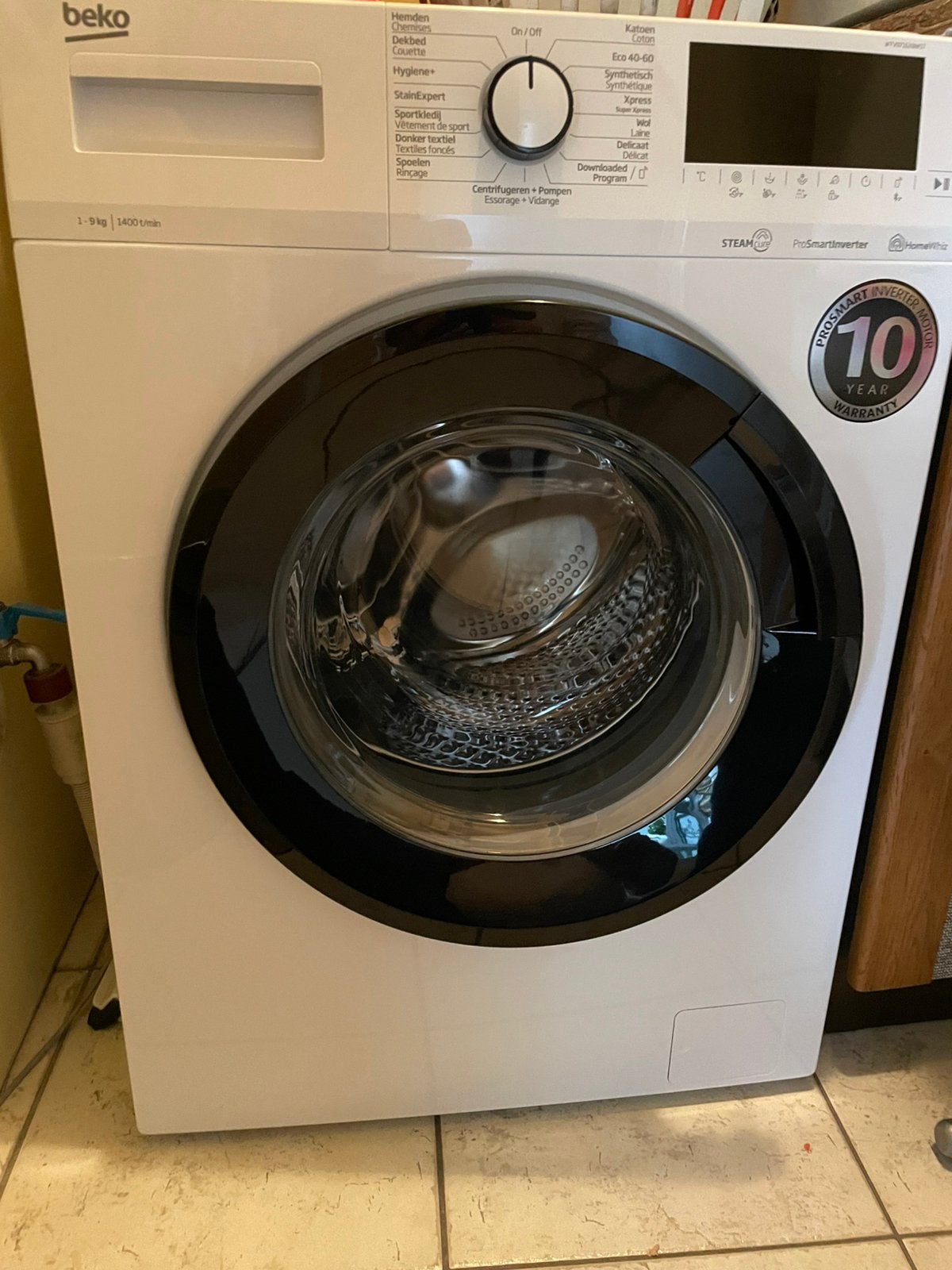 Wasmachine, Elektronische apparatuur, Wasmachines, Ophalen, 1200 tot 1600 toeren, 8 tot 10 kg, Zo goed als nieuw