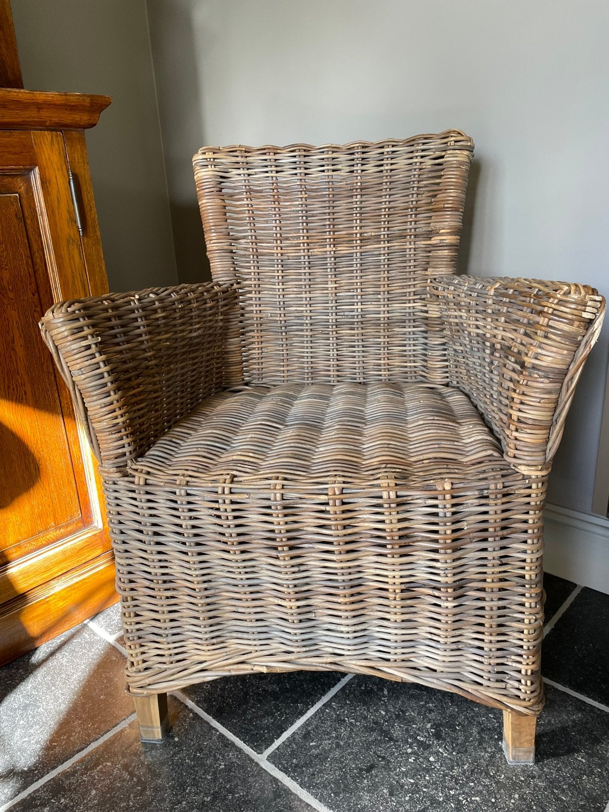 Rotan fauteuil, Huis en Inrichting, Ophalen, Gebruikt, Riet of Rotan, Landelijk