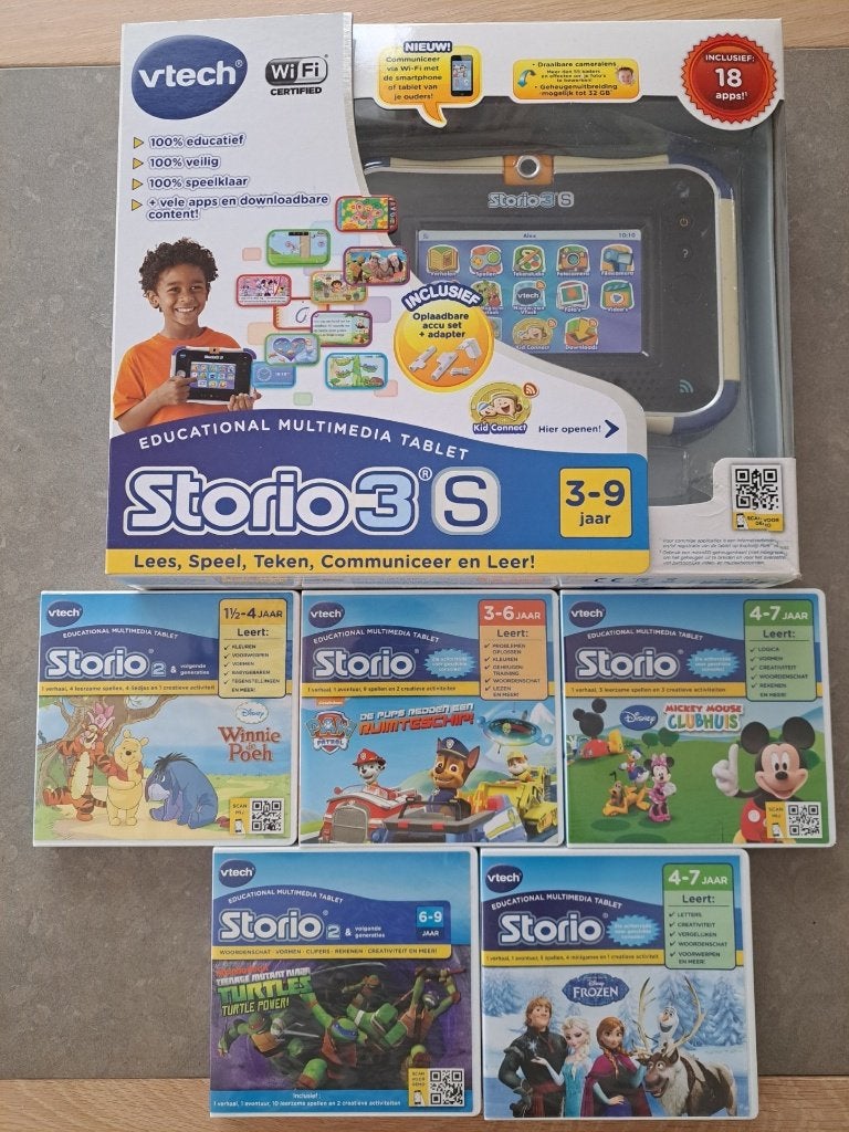 5 spelletjes V-Tech Storio (2) + gratis Tablet V-Tech Storio, Kinderen en Baby's, Speelgoed | Vtech, Ophalen, Gebruikt