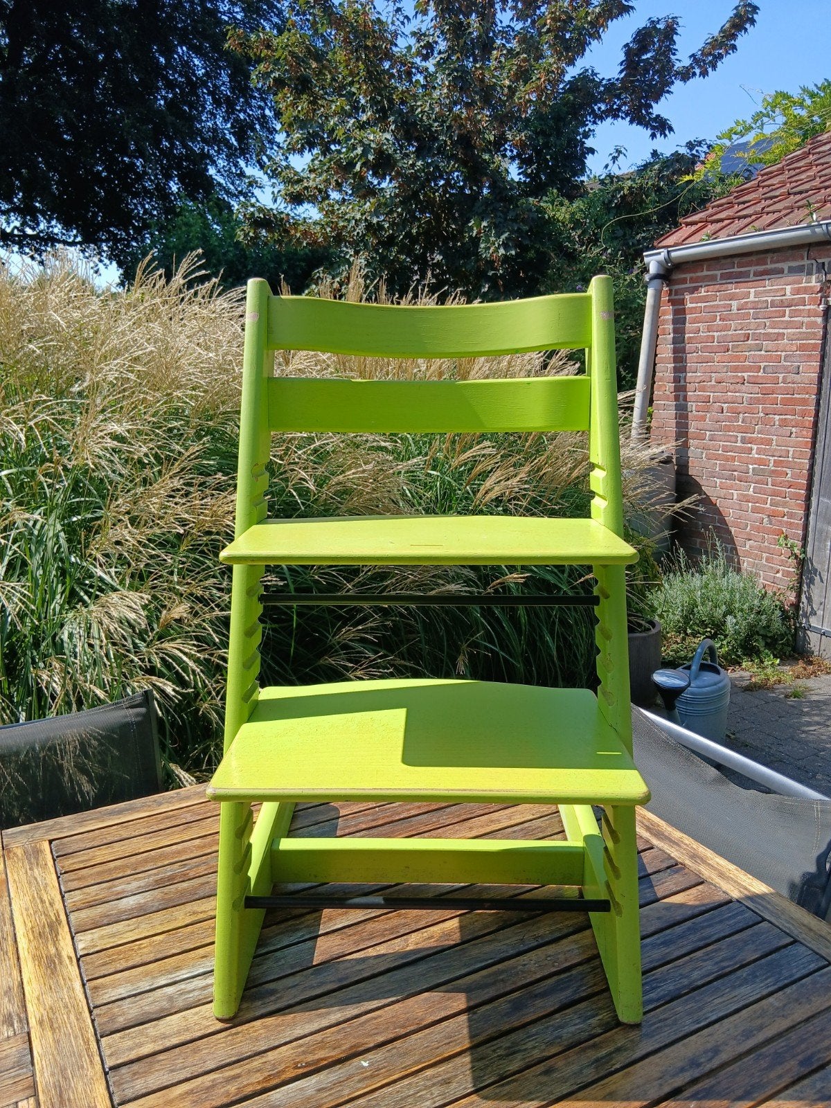 Groene/lime Tripp trapp Stokke stoel, Kinderen en Baby's, Kinderkamer | Tafels en Stoelen, Ophalen, Gebruikt, Stoel(en)