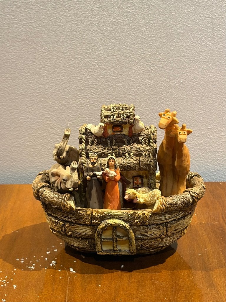 Unieke Kerststal Ark van Noach - Prachtig Kerstbeeldje, Ophalen of Verzenden, Gebruikt, Fantasy