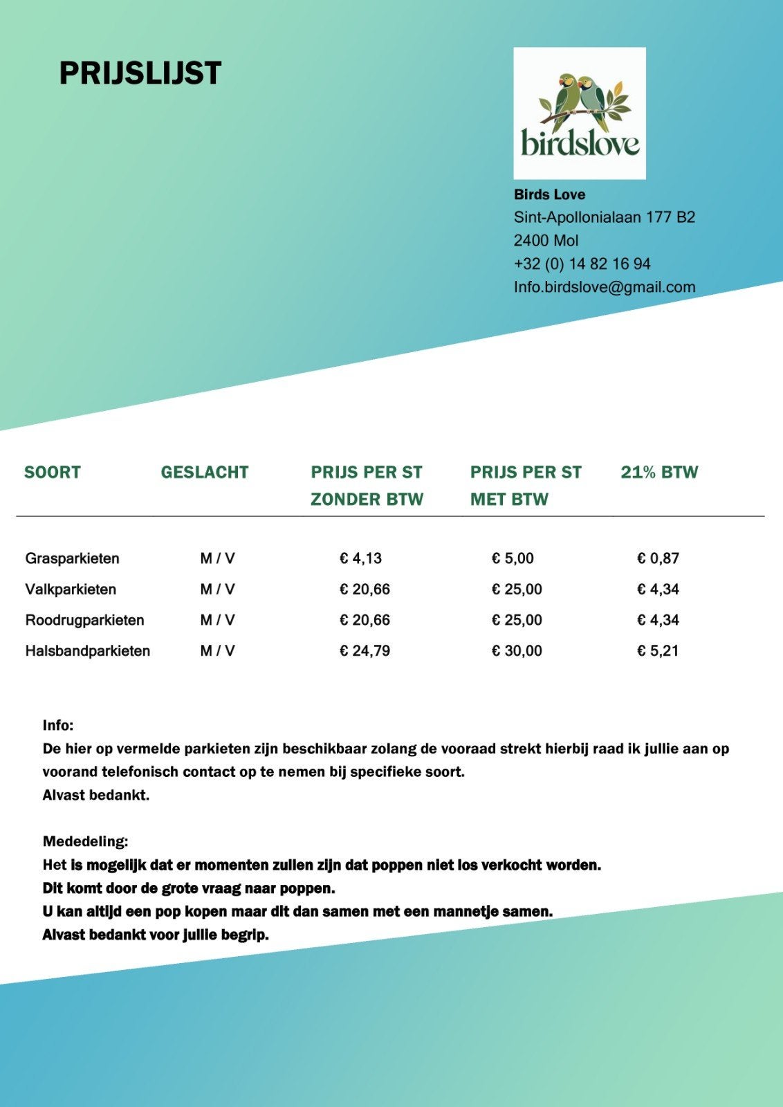 parkieten te koop, Plusieurs animaux, Perruche
