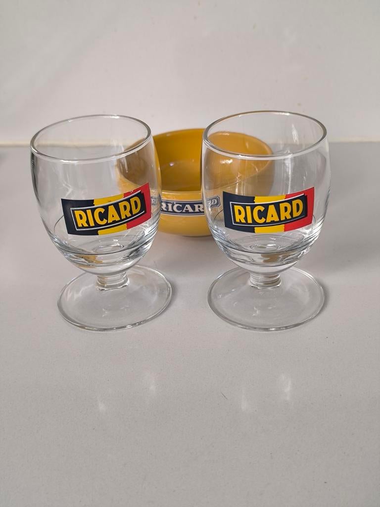 2 Ricard glazen en ramequin, Enlèvement ou Envoi