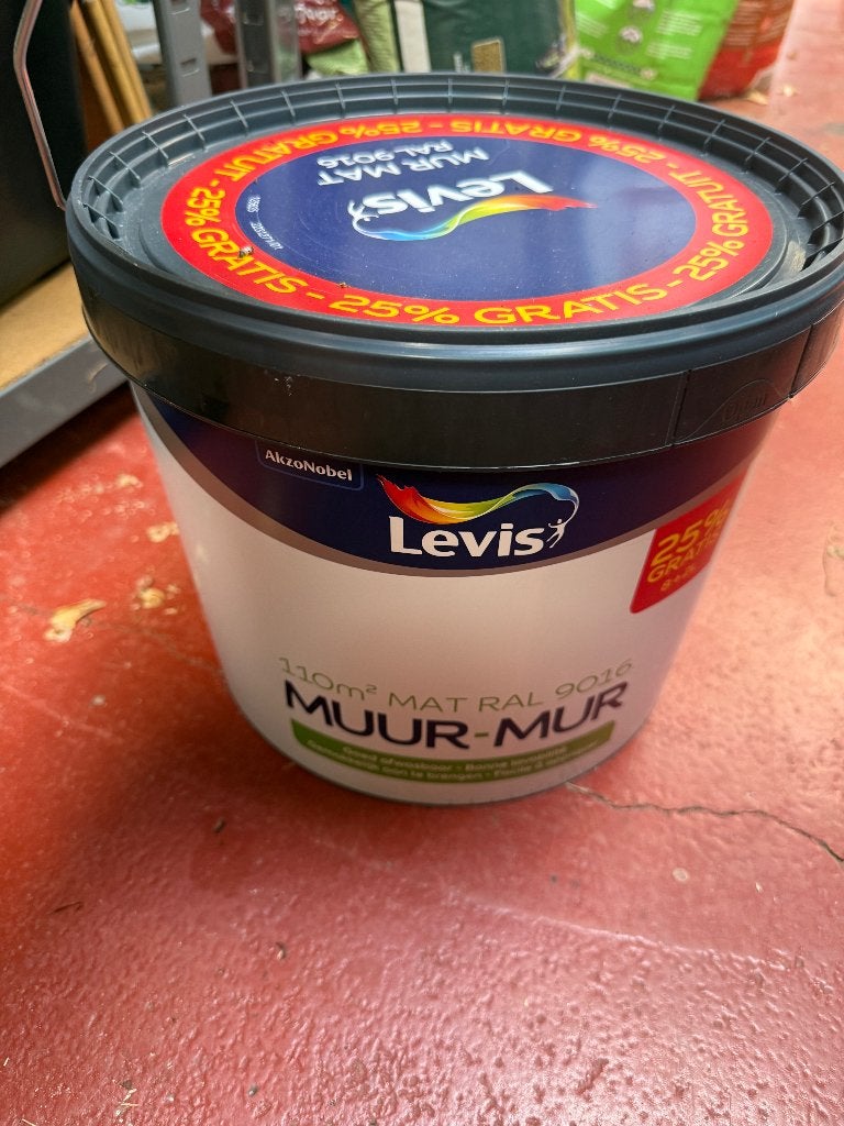 Levis muurverf mat RAL 9010 8+2 liter, Neuf, Enlèvement, Peinture, 5 à 10 litres