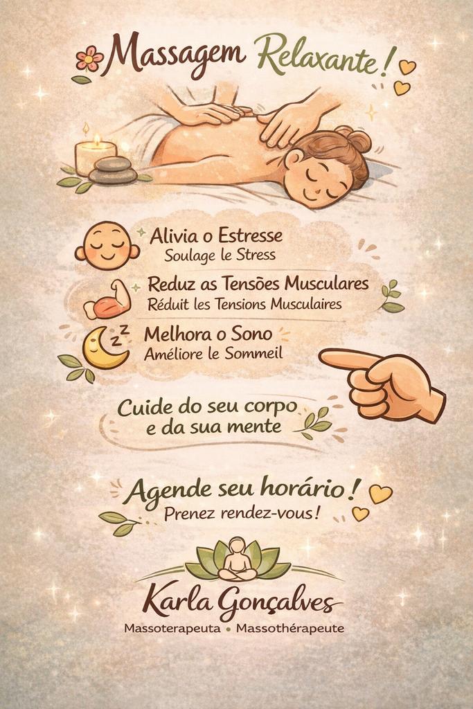 massage relaxant (45 minutos 40€ ), Ontspanningsmassage