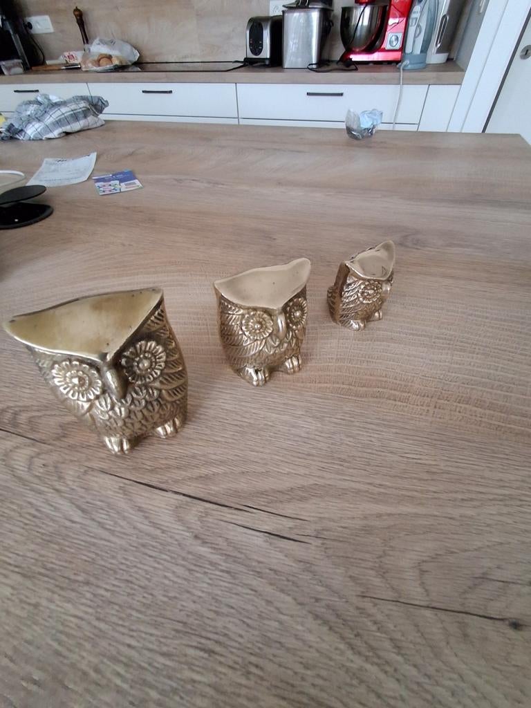 3 messing of koperen uiltjes, Ophalen