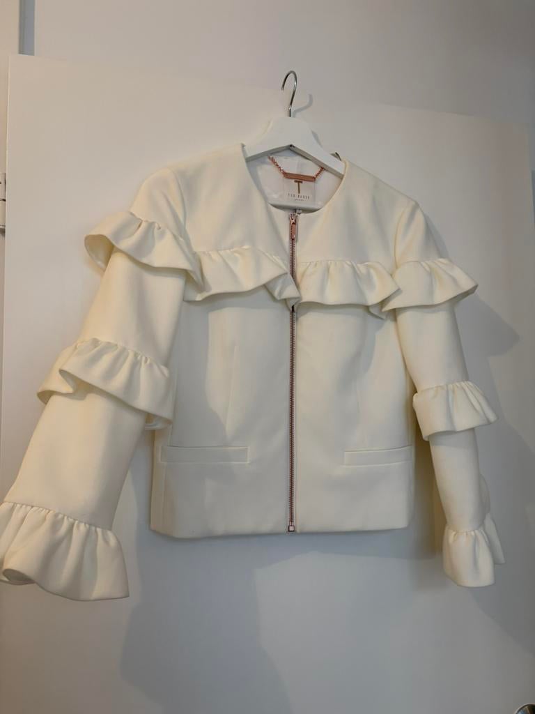 Witte vest jas Ted baker london, Kleding | Dames, Ophalen of Verzenden, Zo goed als nieuw, Maat 36 (S), Wit