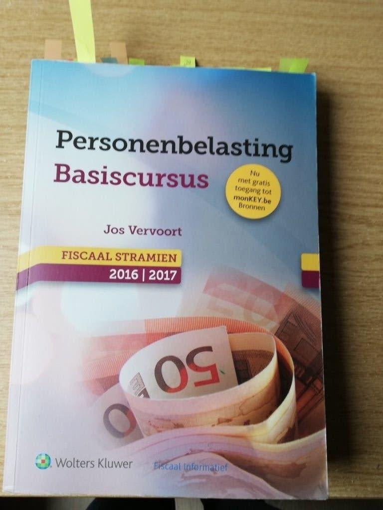Basiscursus Personenbelasting en Vennootschapsbelasting, Ophalen of Verzenden, Gelezen, Hoger Onderwijs