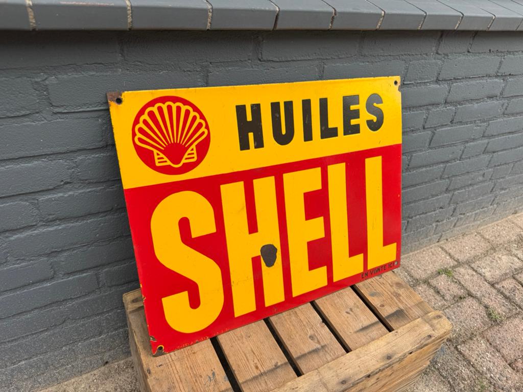 SHELL emaille reclamebord, Verzamelen, Ophalen of Verzenden, Gebruikt, Reclamebord