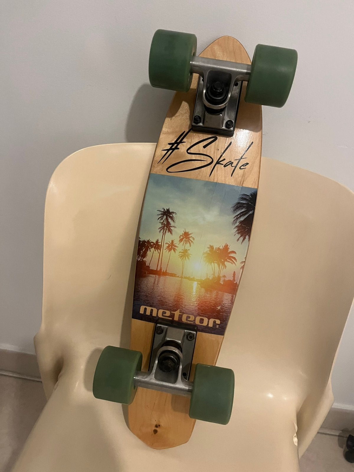 Skate Cruiser Meteor Oldschool Palmier comme neuf, Sports & Fitness, Skateboard, Enlèvement, Comme neuf, Skateboard