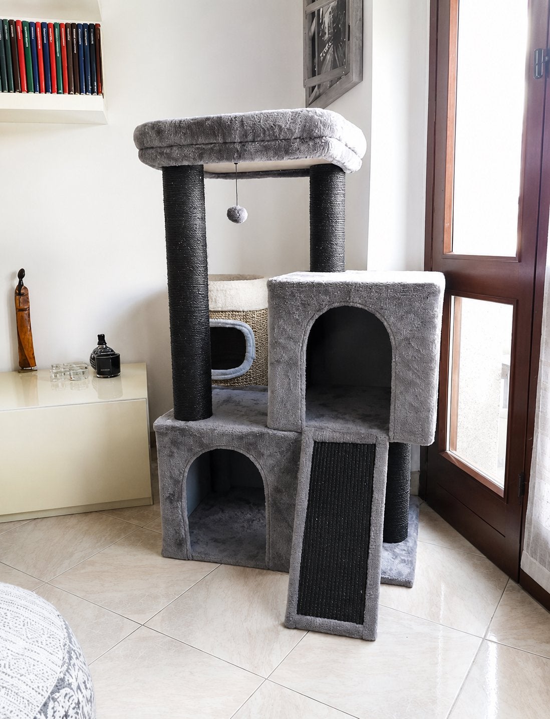 Extra stevige krabpaal voor grote katten – 114 cm – grijs, Dieren en Toebehoren, Ophalen of Verzenden, Zo goed als nieuw, Krabpaal