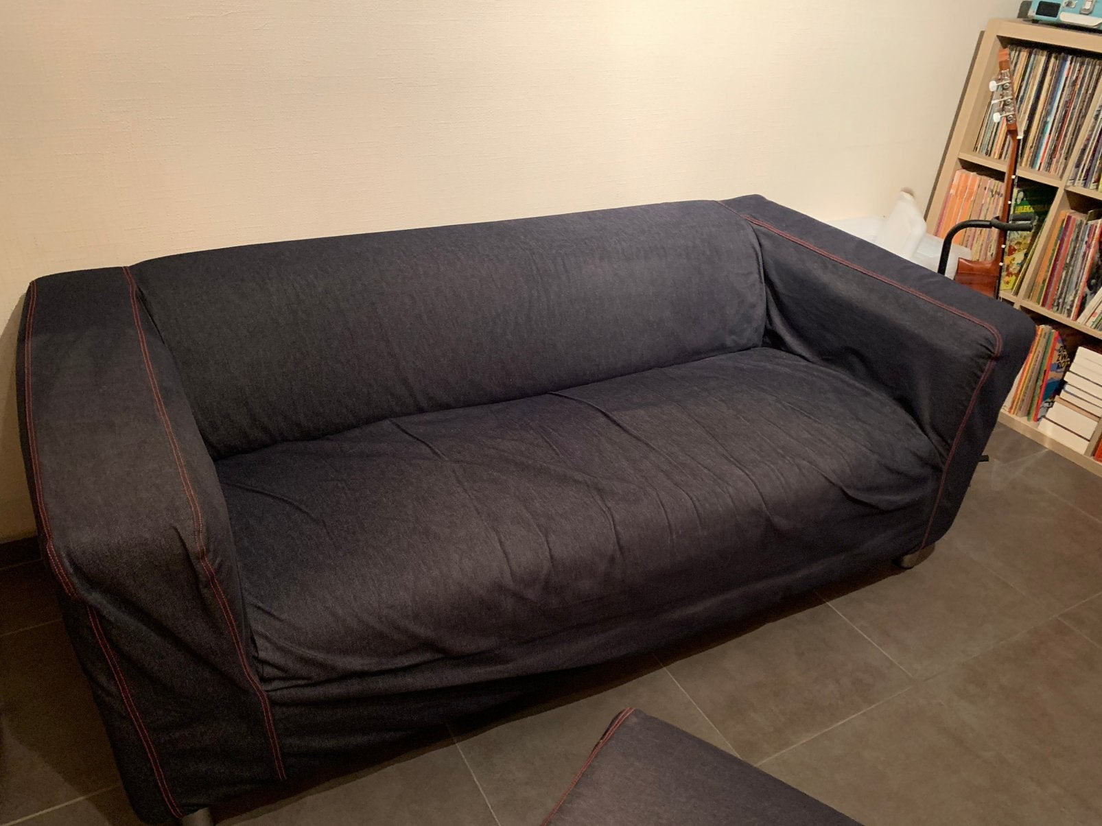 Zetel Ikea in jeansstof, Ophalen, Gebruikt, Tweepersoons, Stof